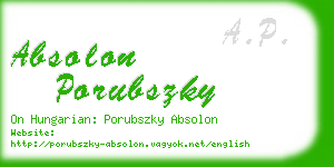 absolon porubszky business card